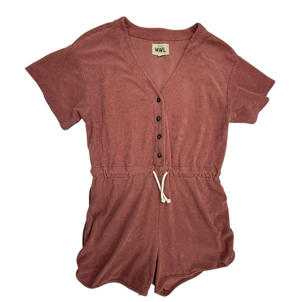Madewell MWL Towel Terry Romper Woman Small Vintage Quartz Pink Coverup Lounge